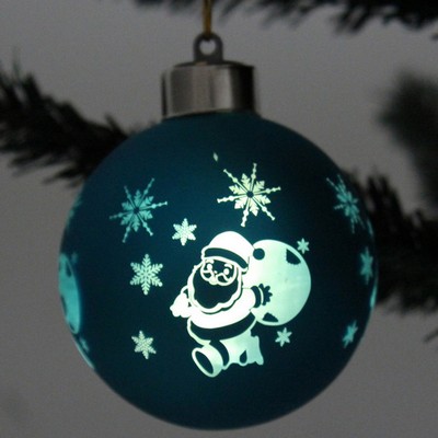 LED Light Christmas Glass Ornament