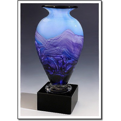 Purple Majesty Art Glass Vase w/o Marble Base (4.25"x8")