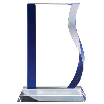 Joyful Rhythm Blue Accented Wave Glass Award - 9 1/4'' H