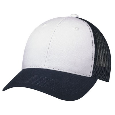 2-Toned Soft Nylon Cap w/Mesh Back