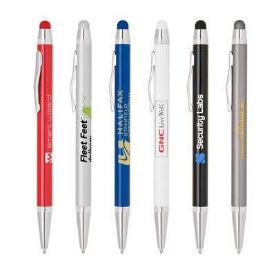 Metal Twist Pen with Color Rubber Stylus