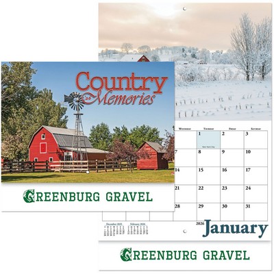 Country Memories Stapled Wall Calendar