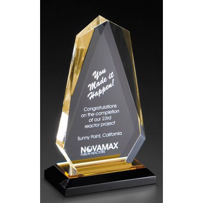 Reflective Acrylic Arrowhead Award, Gold, Small, (4 1/2" x 7 3/4")