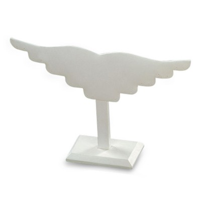 White Leatherette Wing Earring Stand