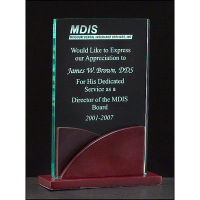 Premium Series Acrylic Award w/Mahogany-Finish Base