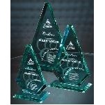 11" American Diamond Jade Crystal Award