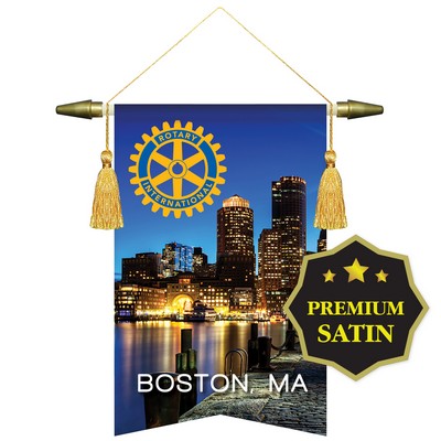 8" x 12" Premium Podium Banner Angle Cut/No Fringe