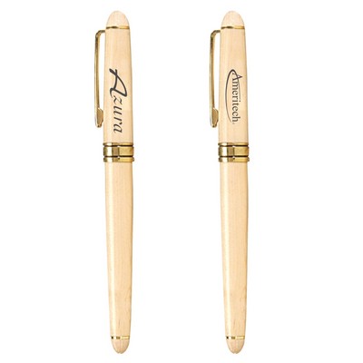 The Milano Blanc Maplewood Rollerball Pen