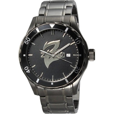 Selco Geneve Men's Canvas Medallion Gun Metal Watch