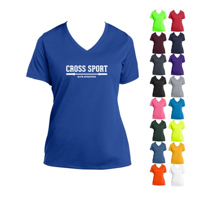 Sport-Tek® Ladies' PosiCharge® RacerMesh™ V-Neck Tee