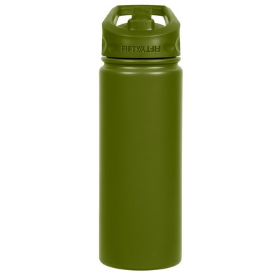 18oz Olive Green Bottle with Straw Lid