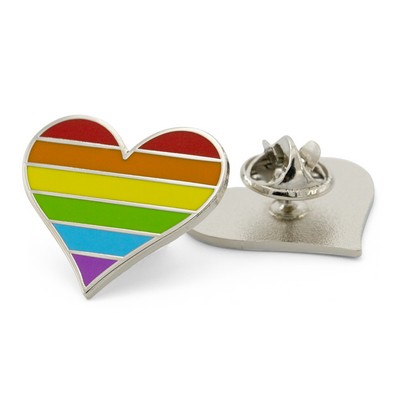 Rainbow Pride Heart Lapel Pin