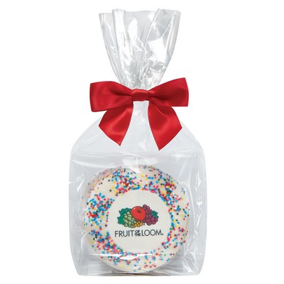 Custom Sugar Cookies w/ Rainbow Sprinkles in Gift Bag (3 Cookies)