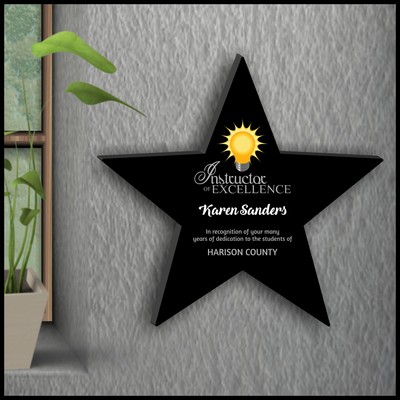 9" Star Shaped Black Acrylic Plaque