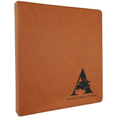 3 Ring Binder w/1" Slant Ring, Rawhide Faux Leather, 10 1/2" x 11 1/2"