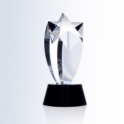 Rising Star Black Crystal Award w/Slanted Base