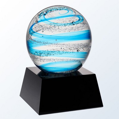 Blue Snow Globe w/Black Base Award