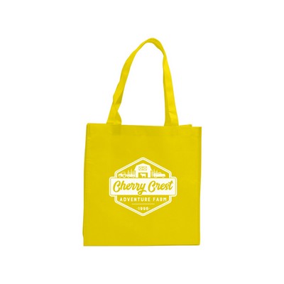 Bright Yellow Non-Woven PP Bright Shopping Bags (13"x5"x13")