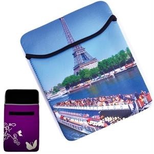 Dye-Sublimation Neoprene Laptop Sleeve w/ Velcro Flip Cover