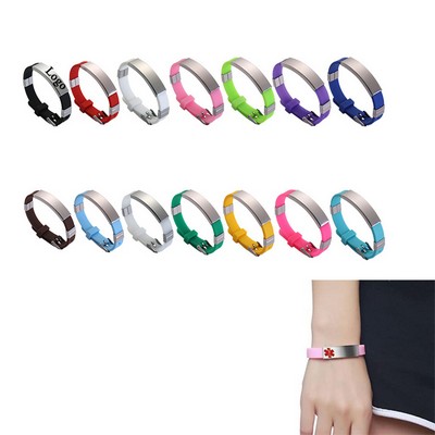 Silicone Stainless Steel Adjustable Buckle Bracelet