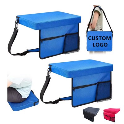 Foldable Stadium Cushion with Pocket & Strap - OCEAN