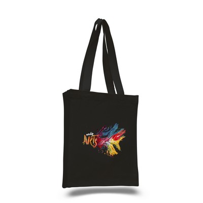 12 Oz. Colored Canvas Book Tote Bag w/ Full Gusset - Full Color Transfer (10"x12"x3")