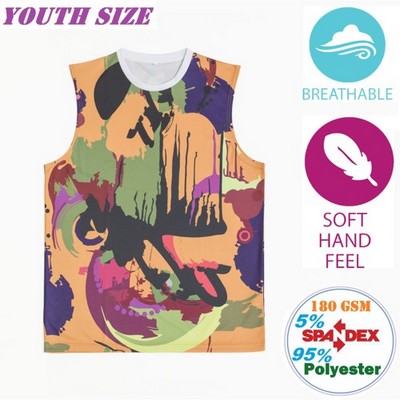 180G Breathable Men's V-Neck Tanks w/ Full Bleed Sublimation