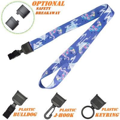 5/8" Full Bleed Sublimation Lanyards w/ FREE Plastic Attachment