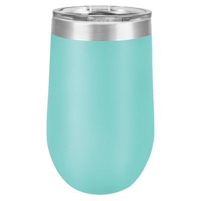 16 Oz. Teal Blue Polar Camel Stemless Tumbler w/Lid