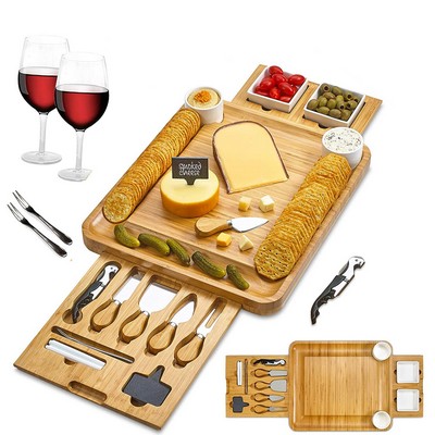 Bamboo Charcuterie Cheese Cutting Board Set