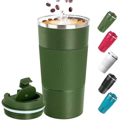 Stainless Steel 13oz Vacuum Insulated Coffee Travel Mug, Leak Proof, Spill Proof Tumbler with Lid