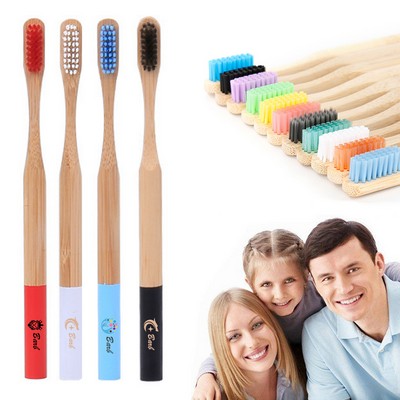 Low Carbon Wooden Handle Bamboo Adult Toothbrush