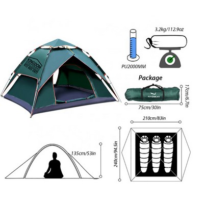 Double Layer Automatic Folding Camping Tent For 2 Persons