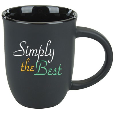 14 Oz. Salem II Black Matte Satin Custom Mug