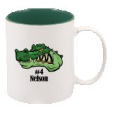 11 Oz. White/Green Sublimatable Ceramic Mug