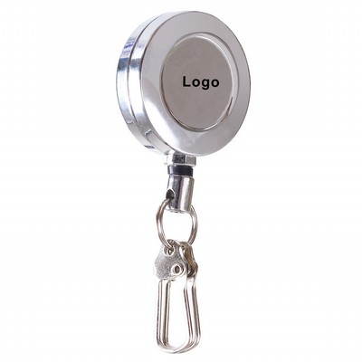 Retractable Steel Wire Key Chain Key Reel With Clip