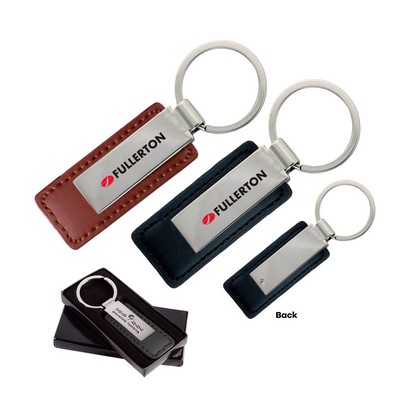 Leatherette with Rectangular Metal Key Tag - Close Out