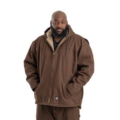 Berne Apparel Men's Heartland Washed Duck Hooded Work Coat