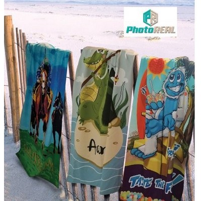 Full Color Cotton/Microfiber Edge to Edge Printed Beach Towels (30"x60")