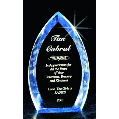 Pointed Top Oval Acrylic Award, 12 3/4" H