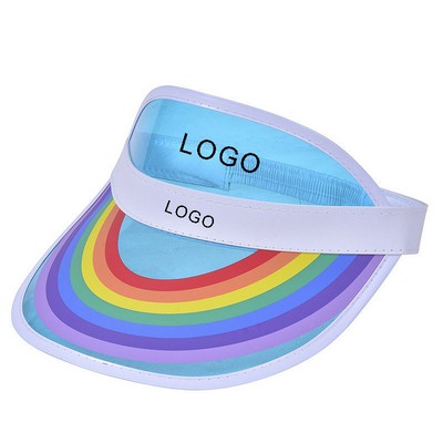 Rainbow Sun Visors Wide Brim Sport Beach