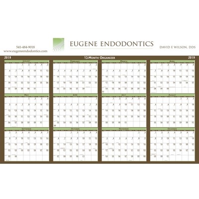 Laminated Horizontal Double Sided Wall Calendar (18"x24")