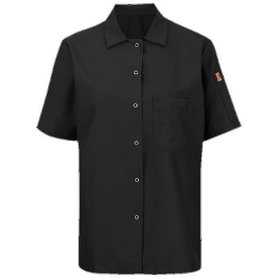 Red Kap™ Women's Short Sleeve Cook Shirt w/OilBlok & MIMIX™ - Black