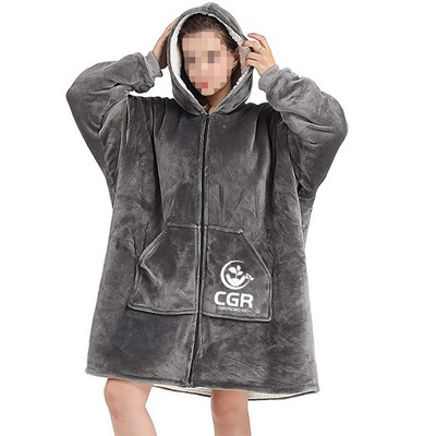 Oversized Microfiber & Sherpa Wearable Blanket