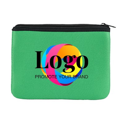 Soft Neoprene Zippered Pencil Pouch