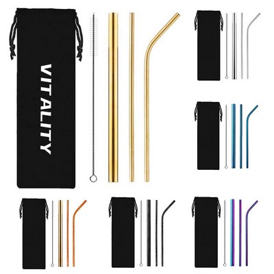 Reusable Stainless Steel Straws with Bag