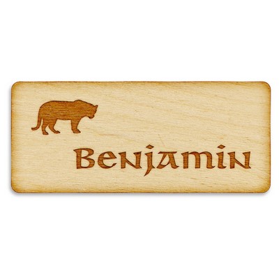 1.5" x 3" Wood Name Badge