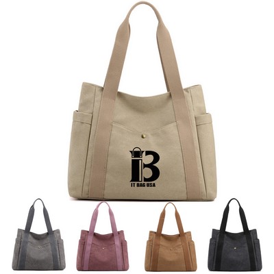 Canvas Multi-pocket Tote bags for women