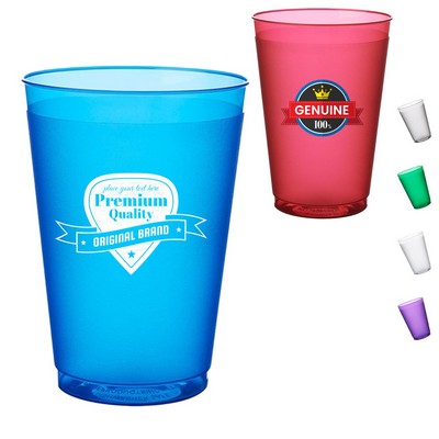 12 Oz. Flex Frosted Stadium Cup W/ Flexible Plastic