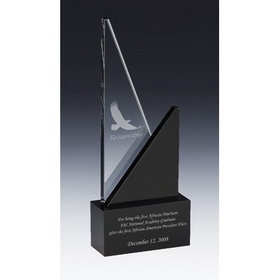 Double Peak Crystal Award 9 7/8"H